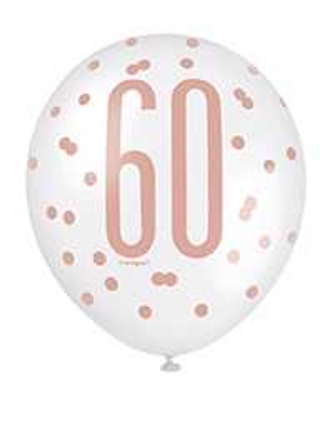 Rose Gold 60th Balloons