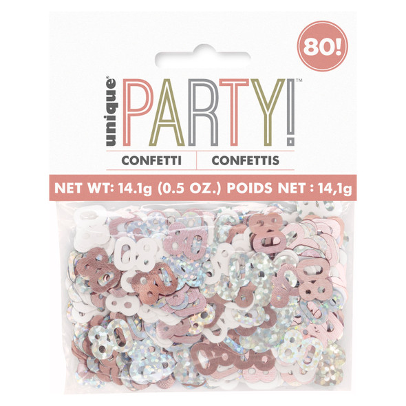 Rose Gold 80th Confetti