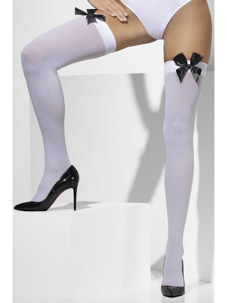 White Stockings With Black Bow