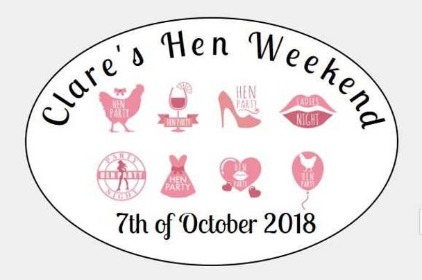 Personalised Hen Party Labels (8 Pack)