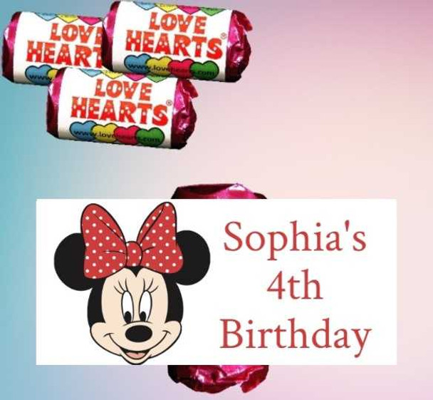 Personalised Girl Mouse Lovehearts (9 Pack)