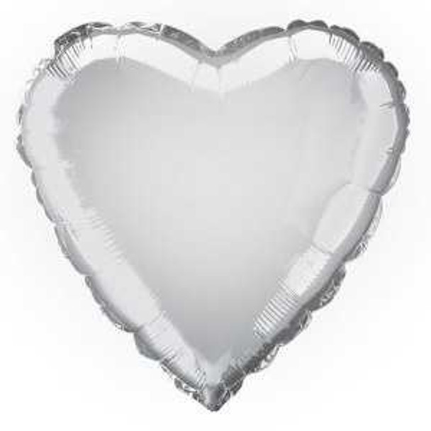 Silver Heart Foil Balloon