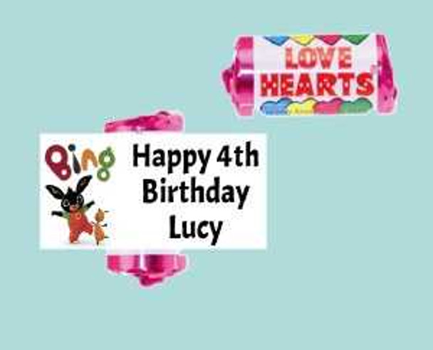 Personalised Bunny Loveheart Party Sweets (9 Pack)