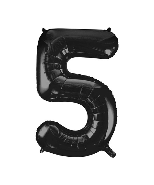Black Number 5 Balloon