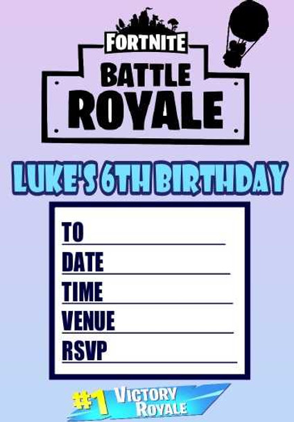 Personalised Battle Royale Invitations