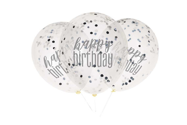 Black Confetti Balloon