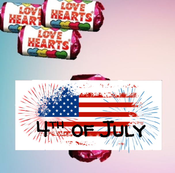 Personalised 4th of July Loveheart Sweets (9 Pack)