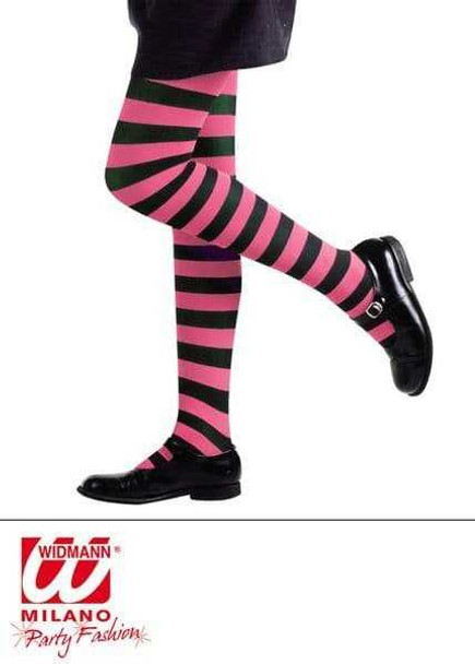 Striped Pink and Black Tights