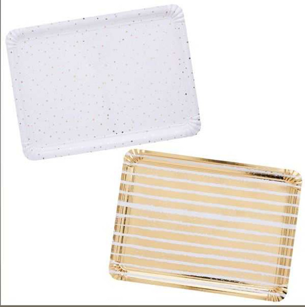 Gold Striped & Spotted Paper Trays