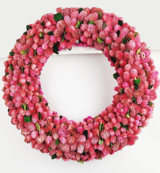 Indoor Pink Flower Bud Wreath