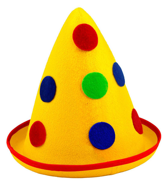 Yellow Cone Clown Hat