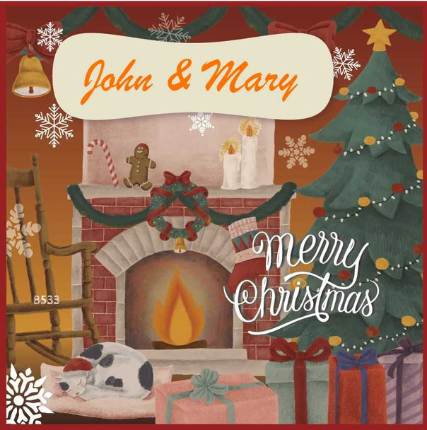 Personalised Christmas Fire Card