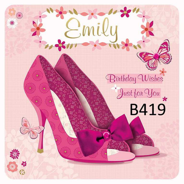Personalised Pink Shoe Birthday Card