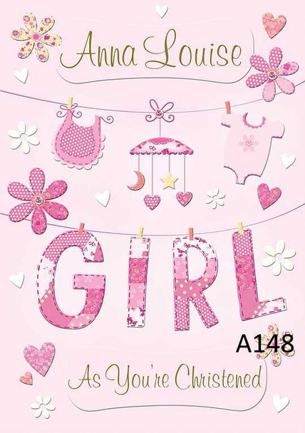 Personalised Baby Girl Card