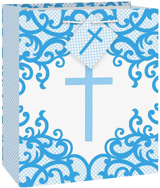 Fancy Blue Cross Gift Bag