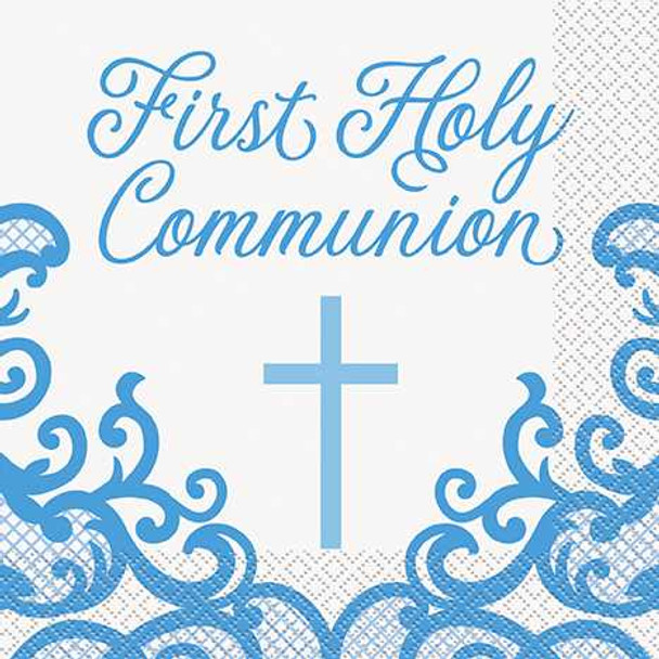 Fancy Blue Cross Communion Napkins