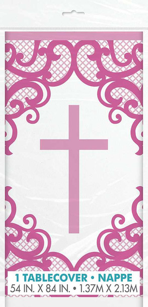 Fancy Pink Cross Tablecover