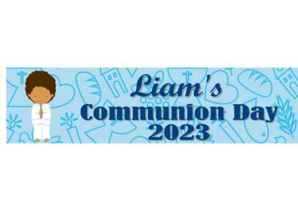 Personalised Blue Cross Communion Banner