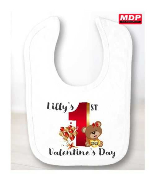 Personalised 1st Valentines Baby Bib