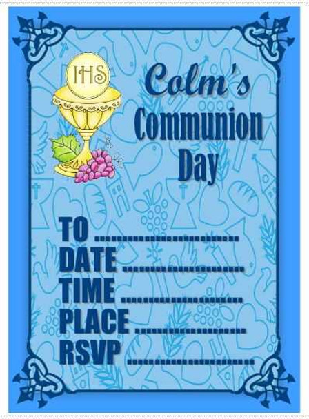 Personalised Communion Boy Invitations (16 Pack)