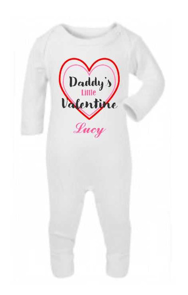 Personalised Daddy's Little Valentine Romper