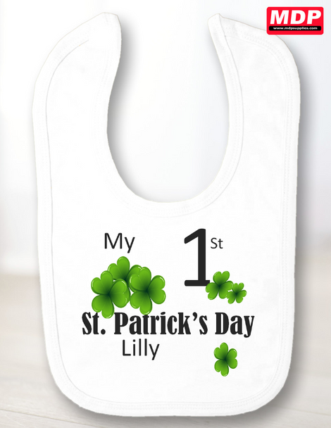 Personalised 1st Paddy's Day Baby Bib