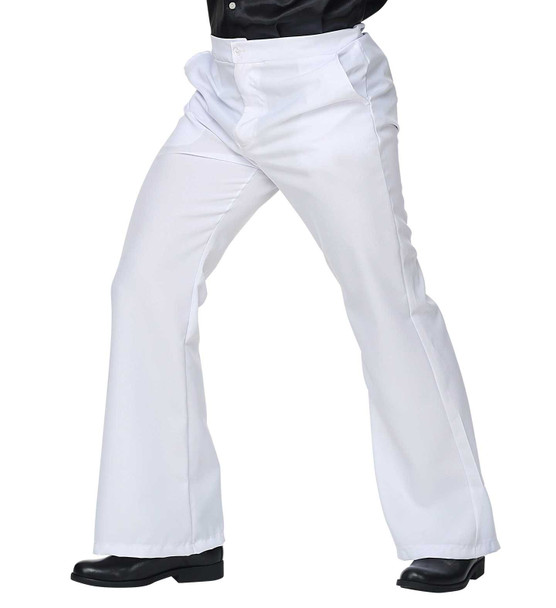 70s White Flared Trousers