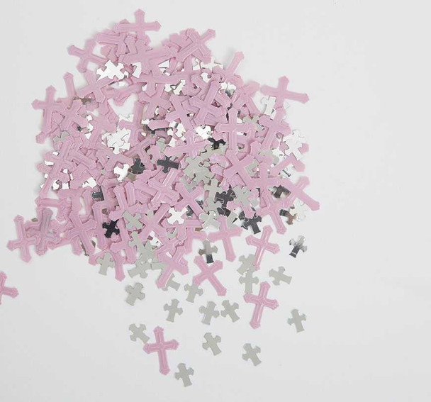 Pink Cross Confetti