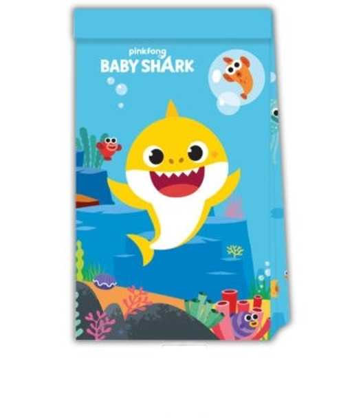 Baby Shark Paper Party Bags 4ct