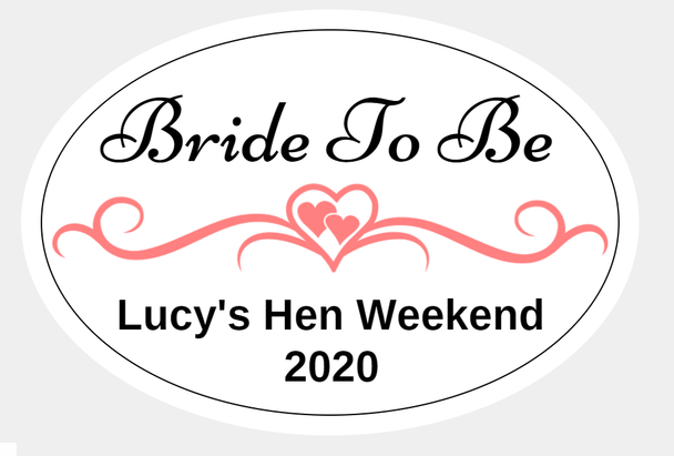 Personalised Bride To Be Oval Labels (8 Pack)
