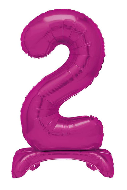 Number 2 Standing Hot Pink Balloon