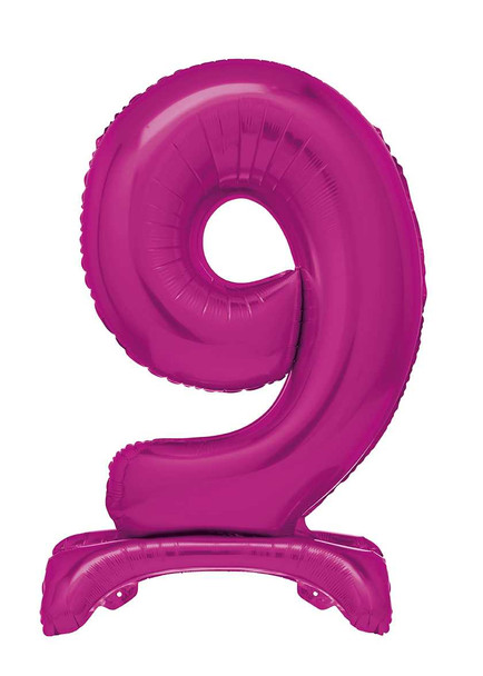 Number 9 Standing Hot Pink Balloon