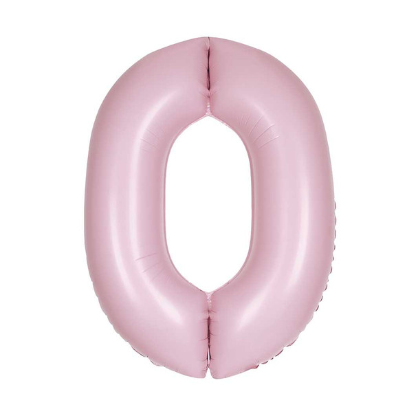 Number 0 Baby Pink Balloon