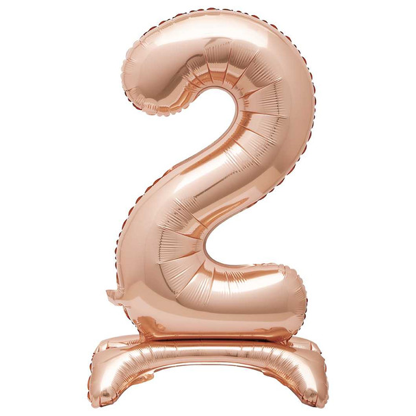 Number 2 Standing Rose Gold Balloon