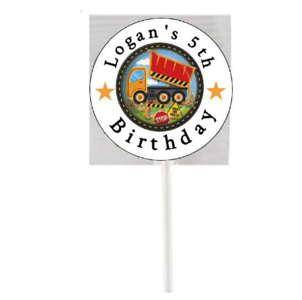 Personalised Construction Lollipops (15 Pack)