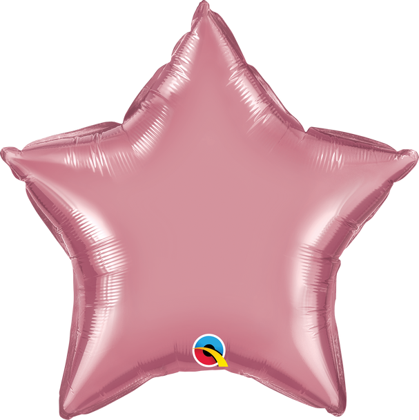 Qualatex Chrome Mauve Star Foil Balloon