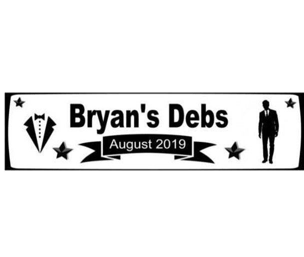 Personalised Black And White Boys Debs Banner