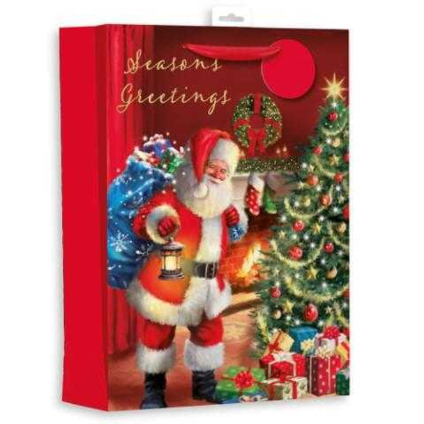 Indoor Santa Large Christmas Gift Bag