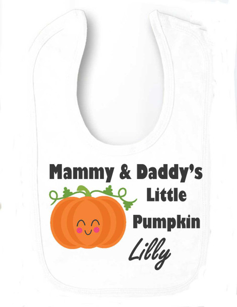 Personalised Little Pumpkin Baby Bib