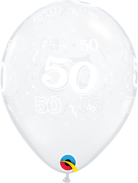 50th Round Diamond Clear Balloons