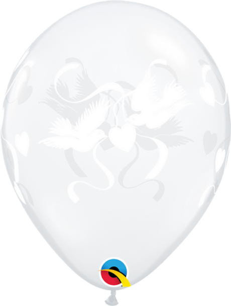 Love Doves Diamond Clear Balloons