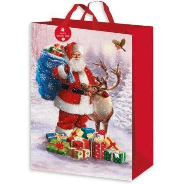 Traditional Santa Woven Gift Bag