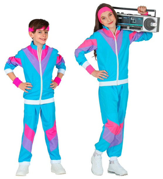 Kids Blue 80s Shell Suit Costume