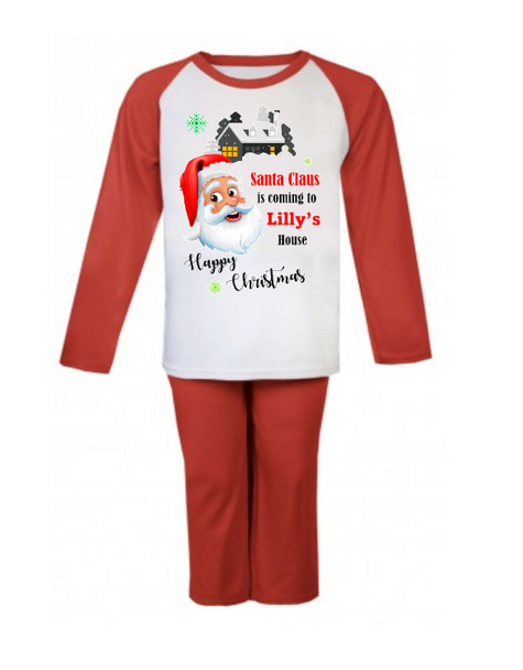 Personalised Santa Claus Is Coming Pyjamas