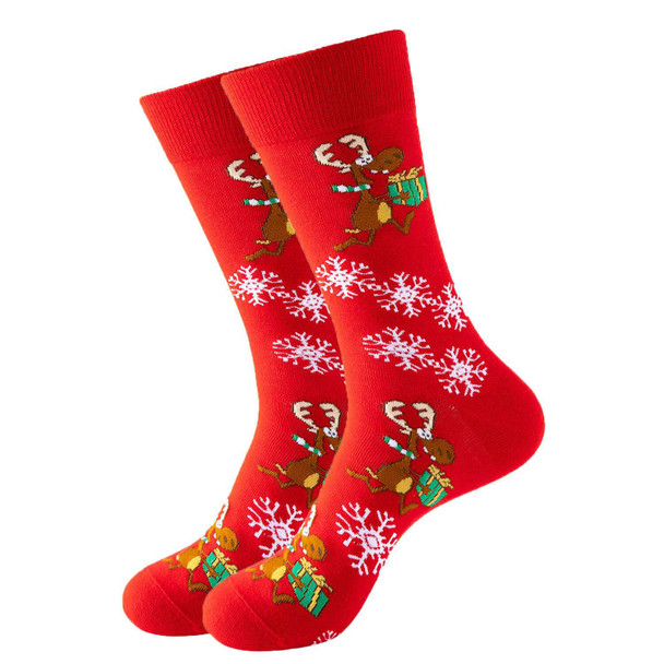 Red Reindeer Christmas Socks