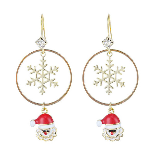 Snowflake & Santa Head Earrings