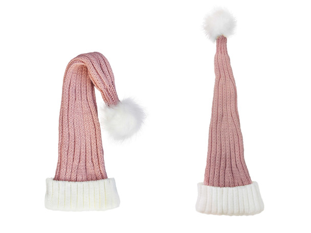 Knitted Pink Santa Hat