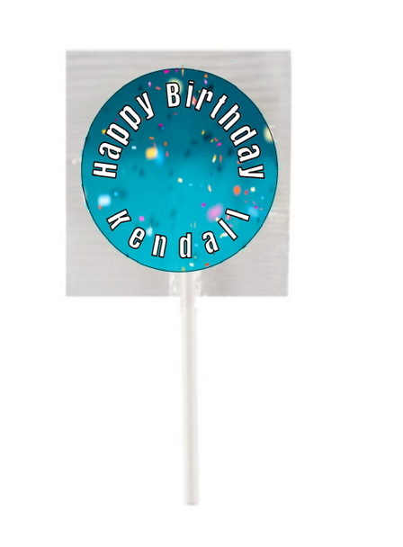 Personalised Blue Birthday Lollipops (15 Pack)