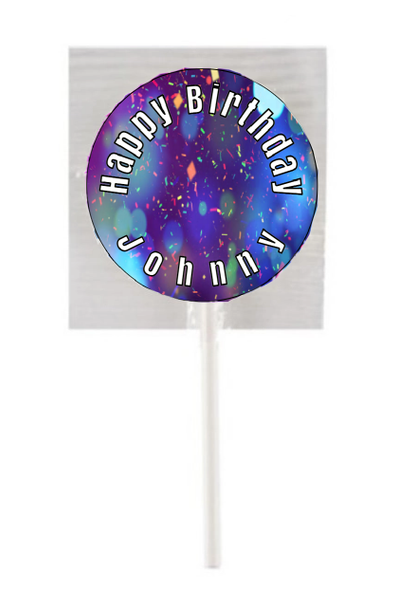 Personalised Purple Birthday Lollipops (15 Pack)