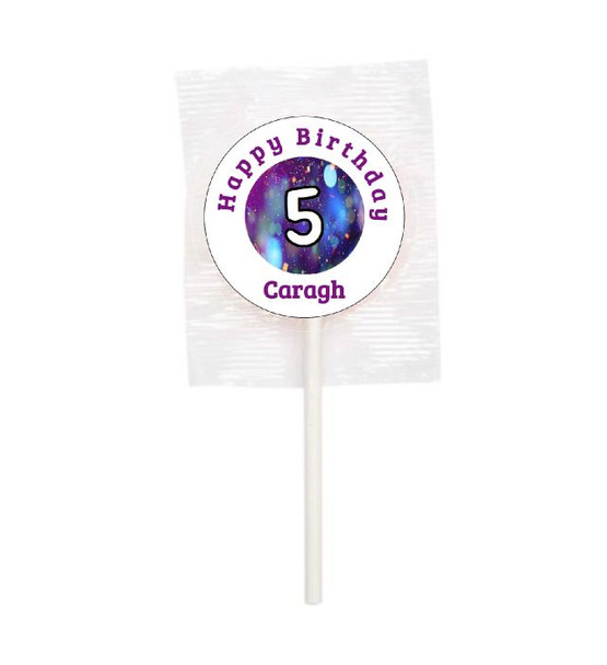 Personalised Purple Birthday Lollipops (15 Pack)